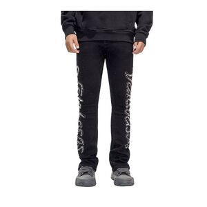 Valabasas Stacked Jeans Lattice Mens Black VLBS-VJ3-1030